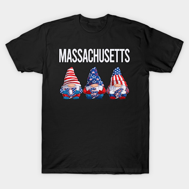 Happy USA Massachusetts T-Shirt by flaskoverhand